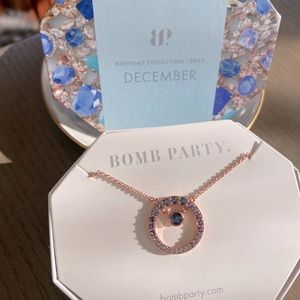 Bomb Party December gemstone necklace